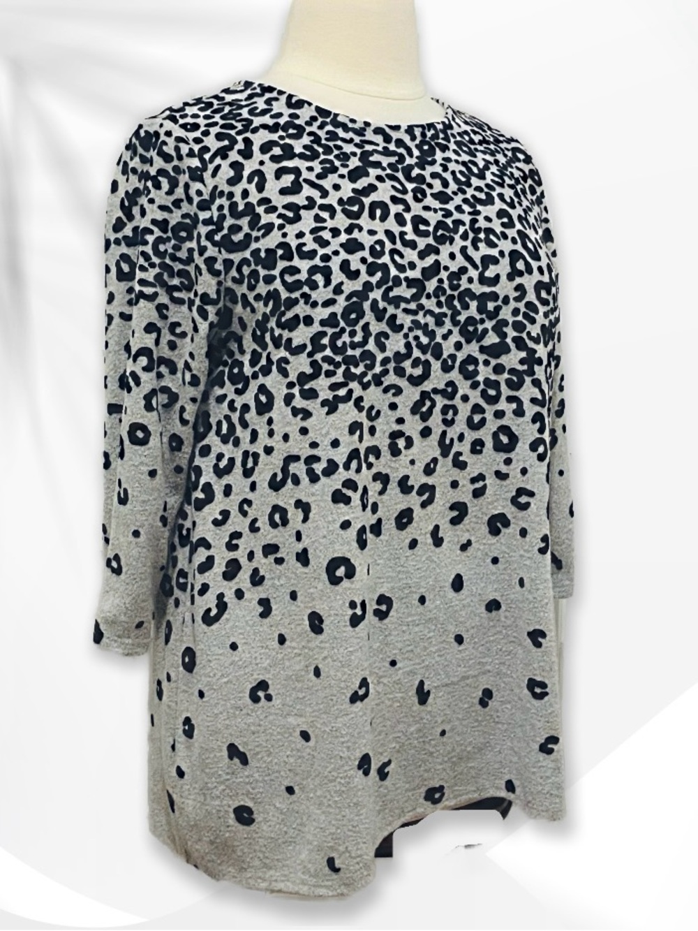 Ruby Rd. Leopard-Print Tunic sz L - Picture 3 of 15